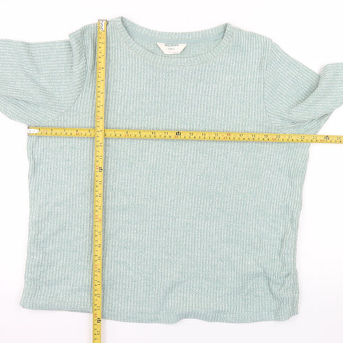 Marks and Spencer Women’s Green Knit Waffle Pullover Jumper L