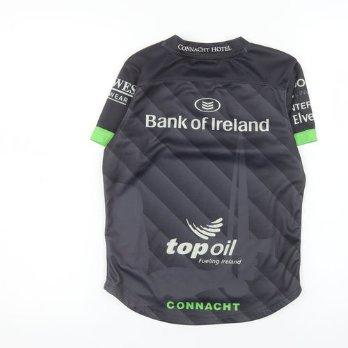 BLK Connacht Rugby Boys Black 8 Years Short Sleeve Jersey T-Shirt
