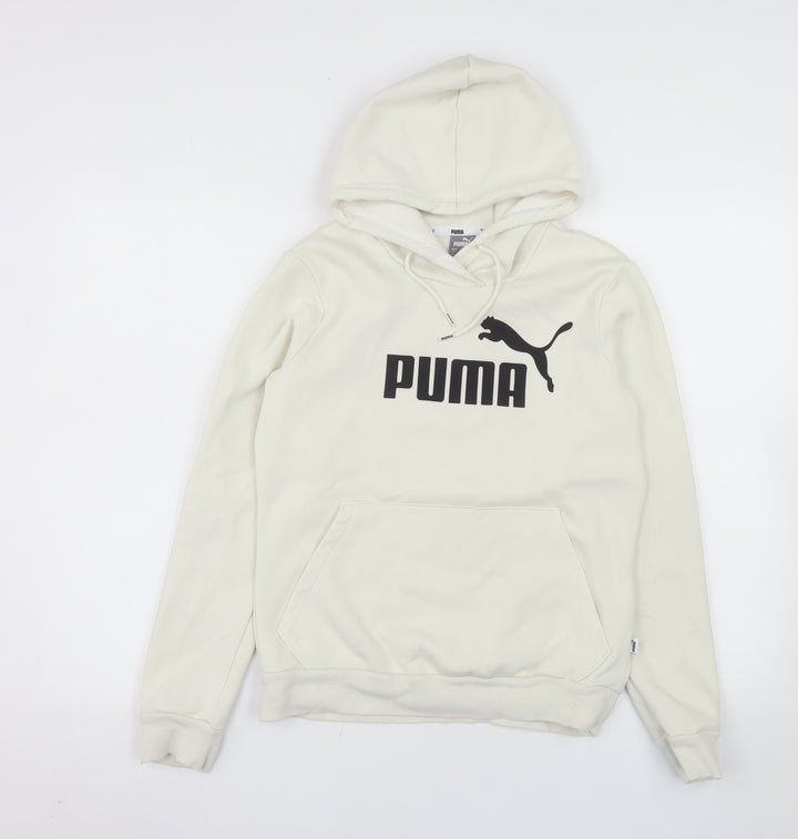 Puma Women Ivory Hoodie Size 10 Pullover Hooded Sweatshirt