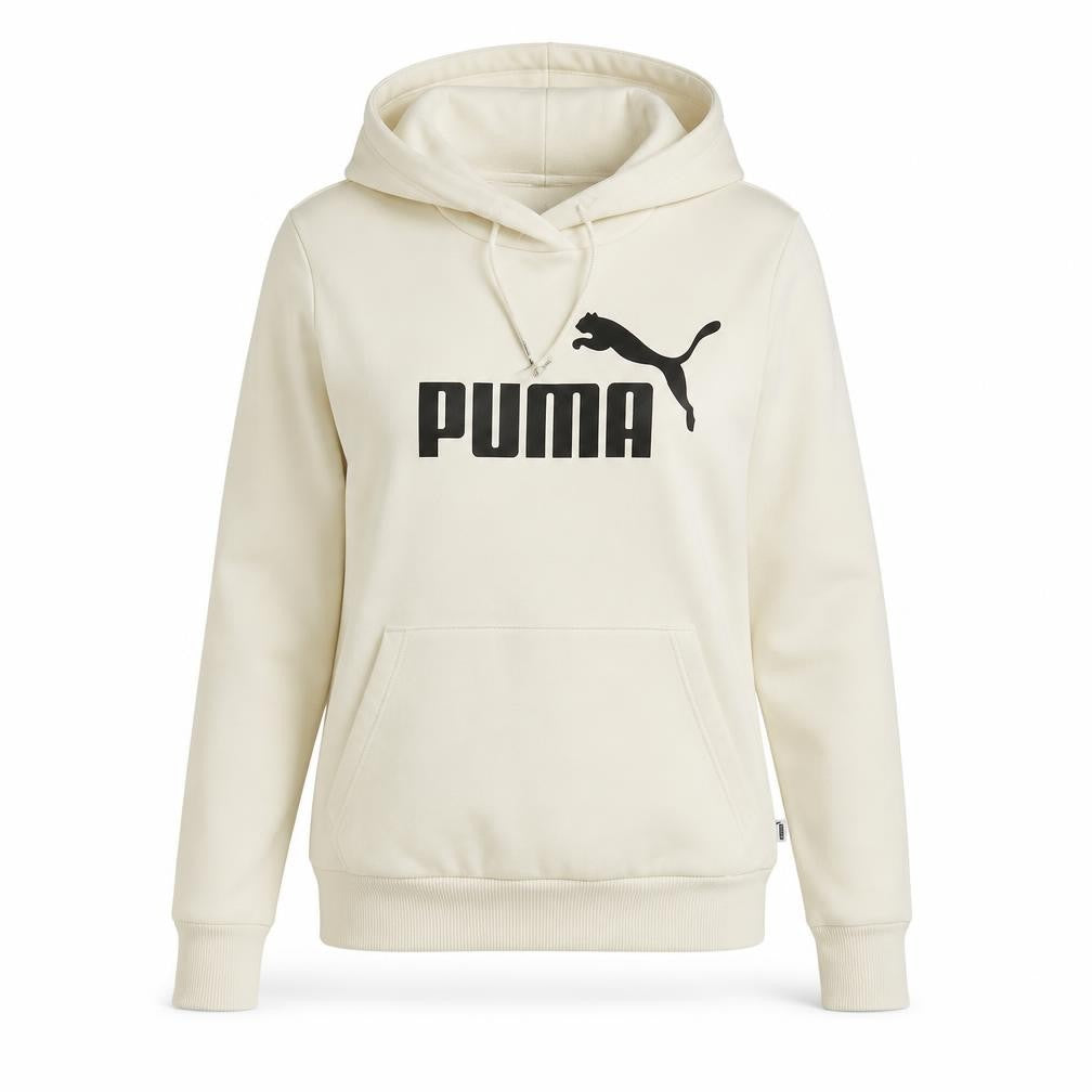 Front view of Puma Women Ivory Hoodie, size 10, Pullover Hooded Sweatshirt