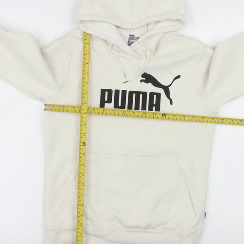 Puma Women Ivory Hoodie Size 10 Pullover Hooded Sweatshirt