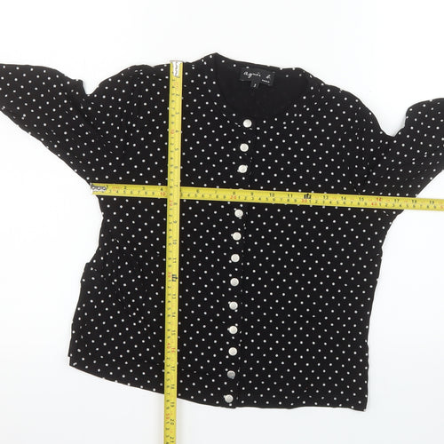 Agnès b. Women’s Black Polka Dot Button-Up Jersey Shirt Size M