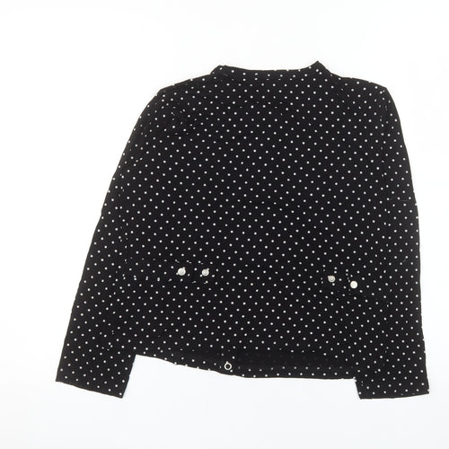 Agnès b. Women’s Black Polka Dot Button-Up Jersey Shirt Size M