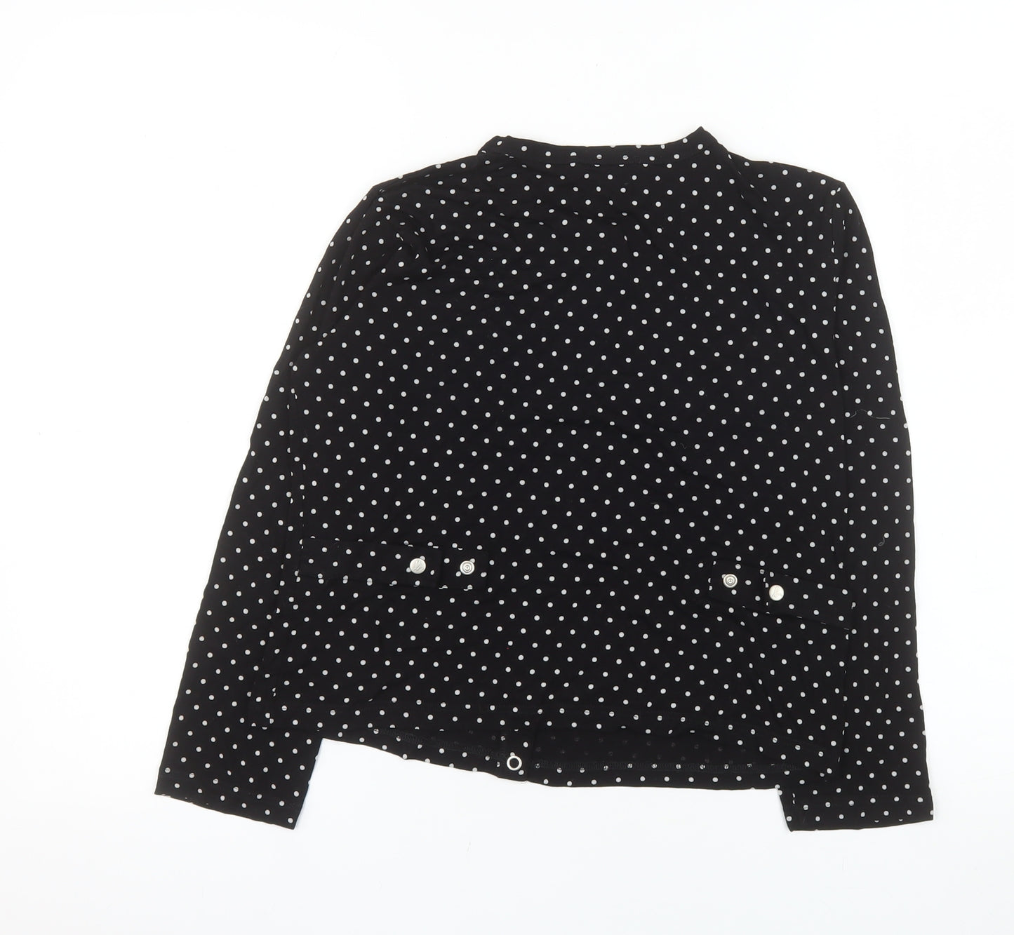 Agnès b. Women’s Black Polka Dot Button-Up Jersey Shirt Size M