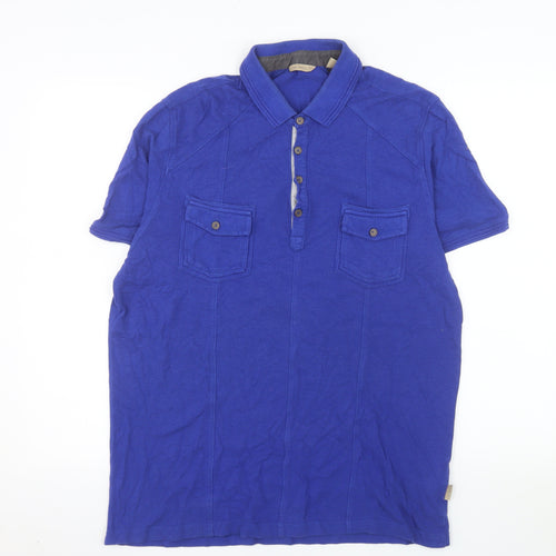 Ted Baker Men's Blue Cotton Modal Polo Shirt Size 6 XL