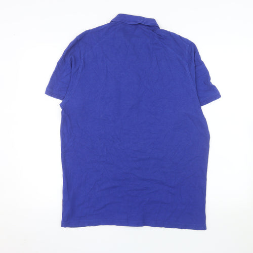 Ted Baker Men's Blue Cotton Modal Polo Shirt Size 6 XL