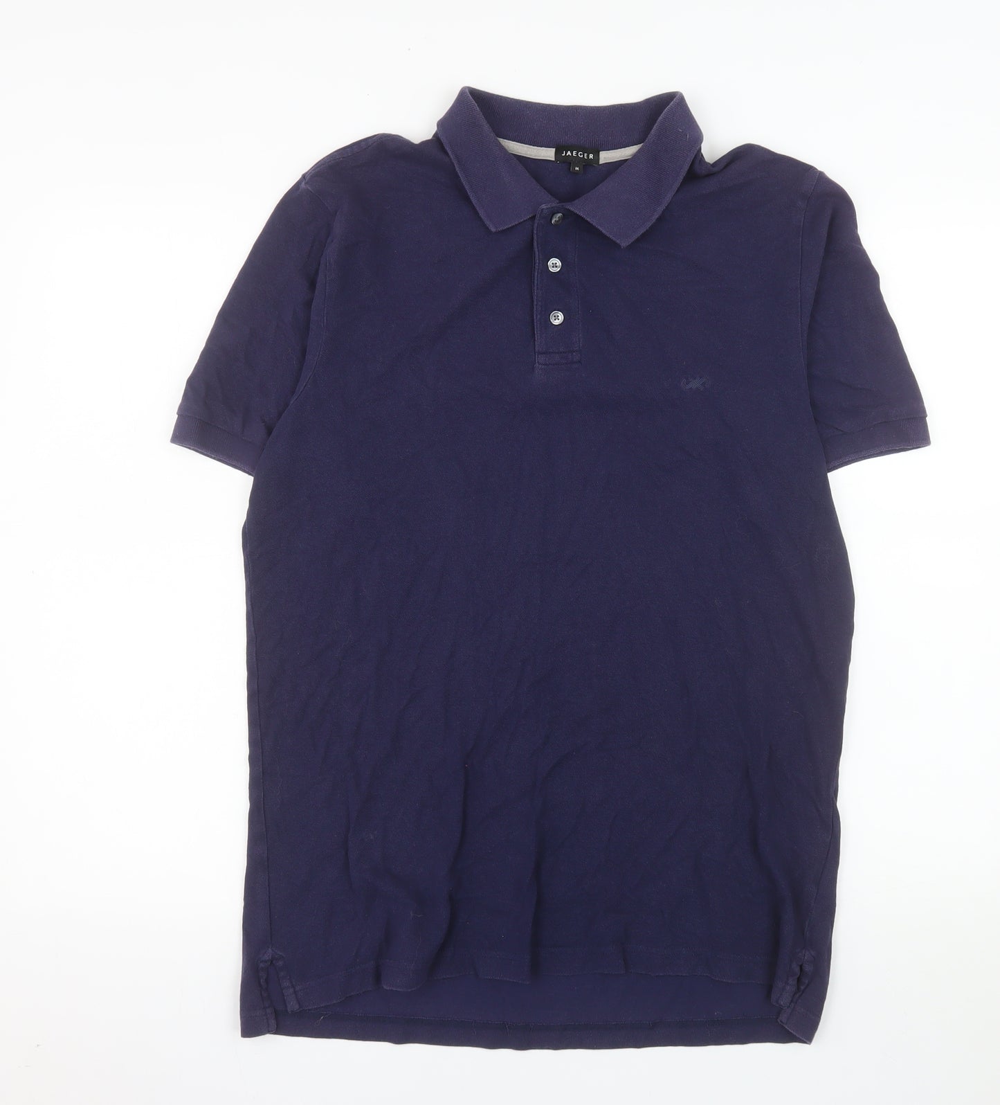 Jaeger Men's Blue Cotton Polo Shirt Size M Short Sleeve Classic Fit