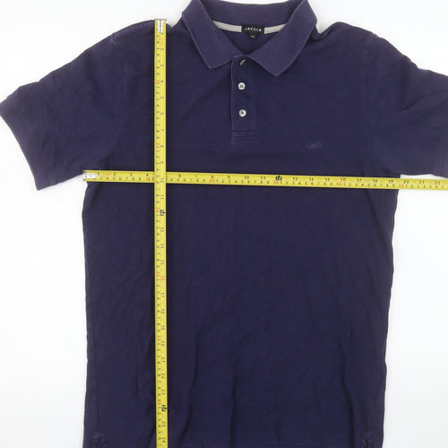 Jaeger Men's Blue Cotton Polo Shirt Size M Short Sleeve Classic Fit