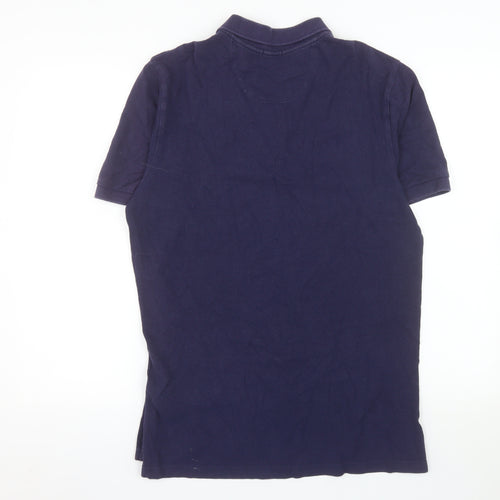 Jaeger Men's Blue Cotton Polo Shirt Size M Short Sleeve Classic Fit