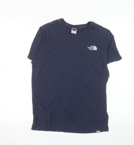 The North Face Men's Navy Blue Cotton Crew Neck T-Shirt Size S