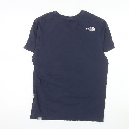 The North Face Men's Navy Blue Cotton Crew Neck T-Shirt Size S