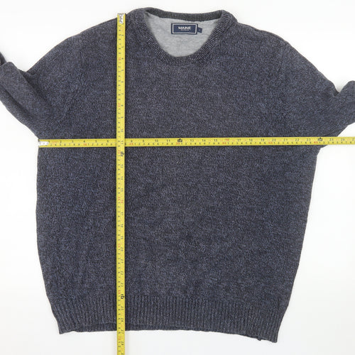 Maine New England Men’s Blue Cotton Knit Crew Neck Jumper L