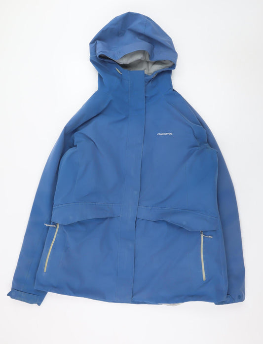 Craghoppers Women Blue Waterproof Hooded Rain Jacket Size 18