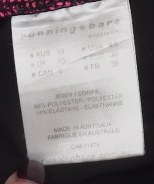 Running Bare Women’s Black Capri Leggings Size 10 Quick Dry Stretch