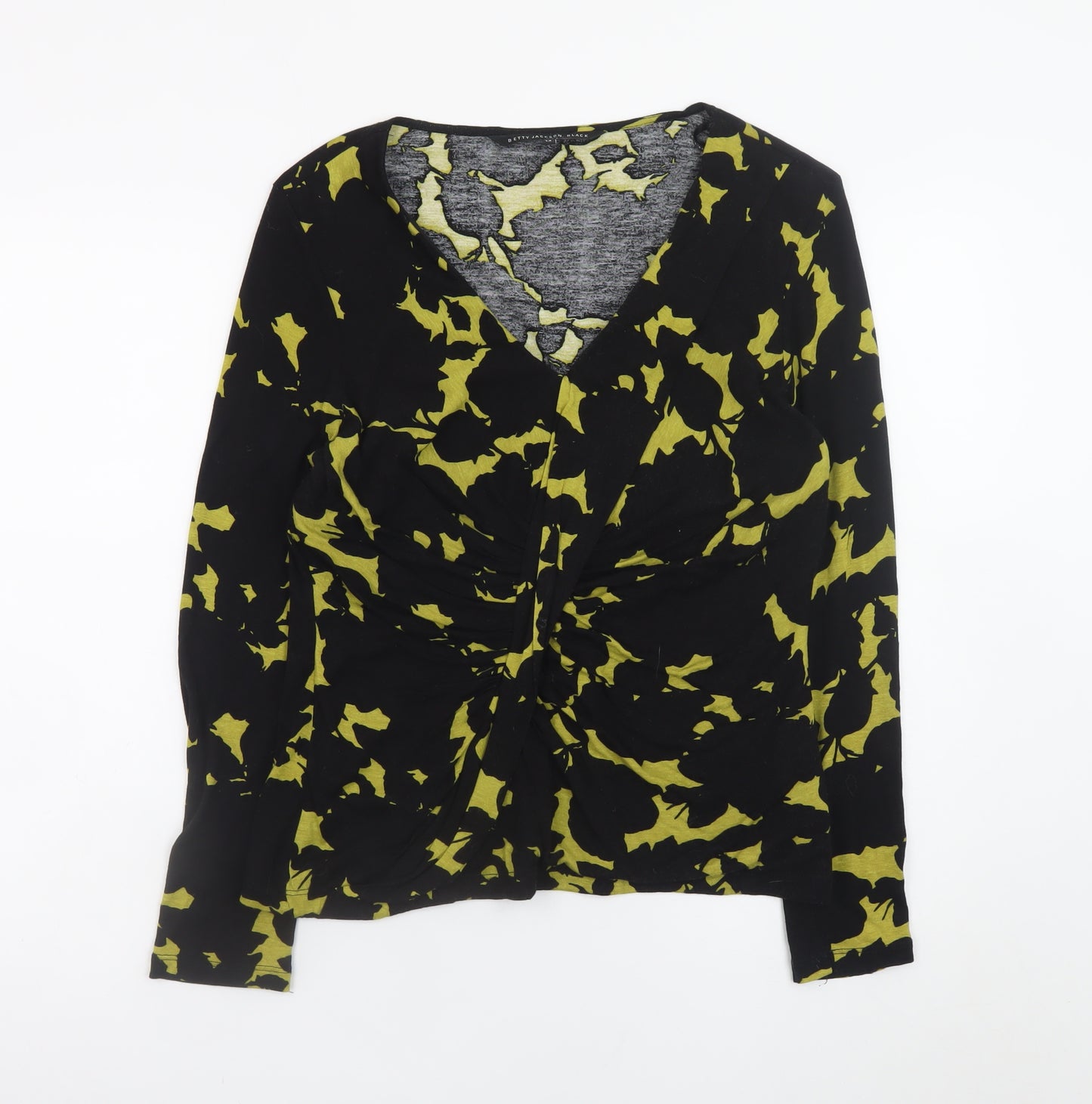 Betty Jackson Black Women's Green Floral Viscose Top Size 14