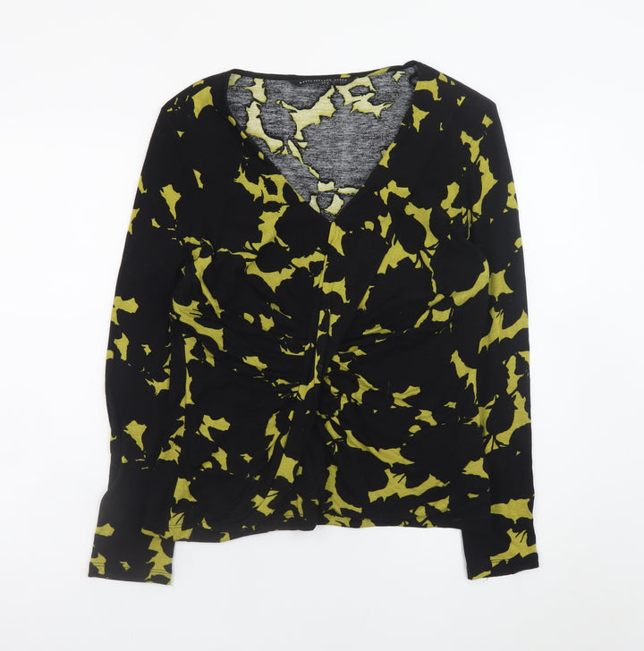 Betty Jackson Black Women's Green Floral Viscose Top Size 14