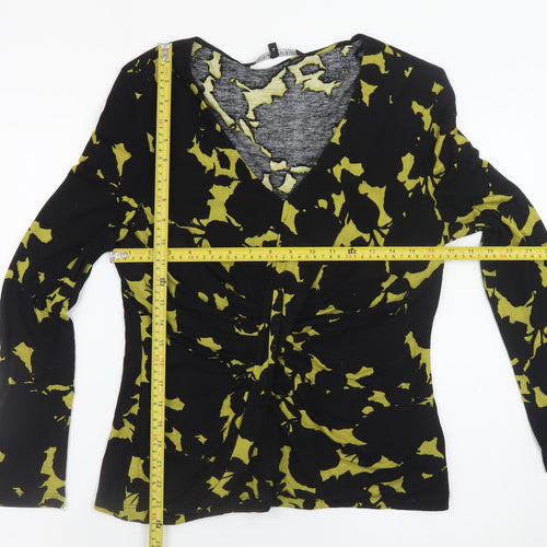 Betty Jackson Black Women's Green Floral Viscose Top Size 14