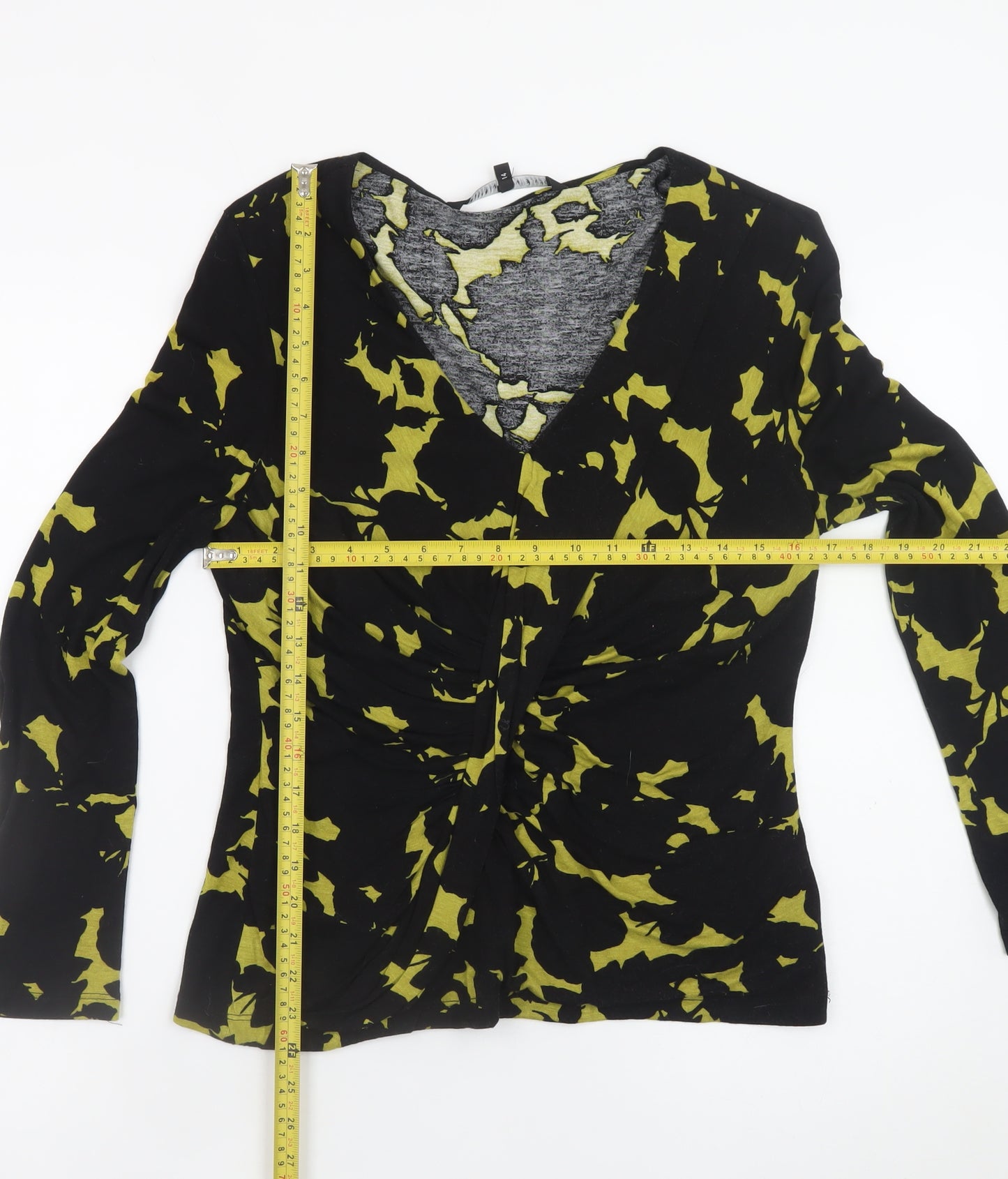 Betty Jackson Black Women's Green Floral Viscose Top Size 14
