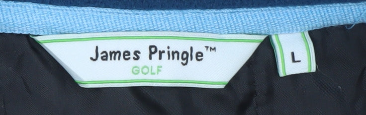James Pringle Men's Blue Fleece Full Zip Golf Jacket Size L