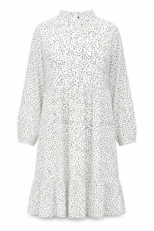 Front view of ESMARA Women White Polka Dot Midi Shift Dress, size 8