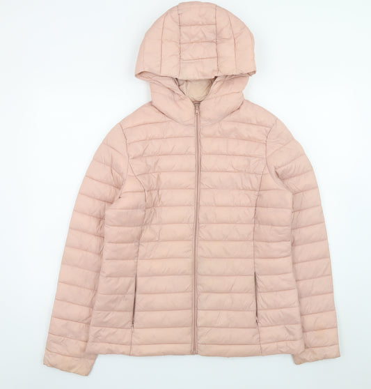 St. Bernard Women’s Pink Hooded Puffer Jacket Size 14 Medium
