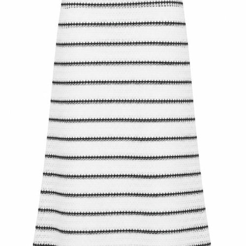 Missguided Womens White Striped A-Line Midi Cotton Skirt Size S
