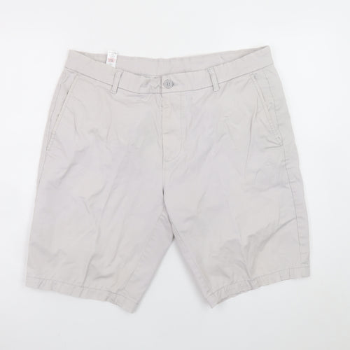 St. Bernard Men’s Beige 36in Chino Shorts Casual Cotton Blend