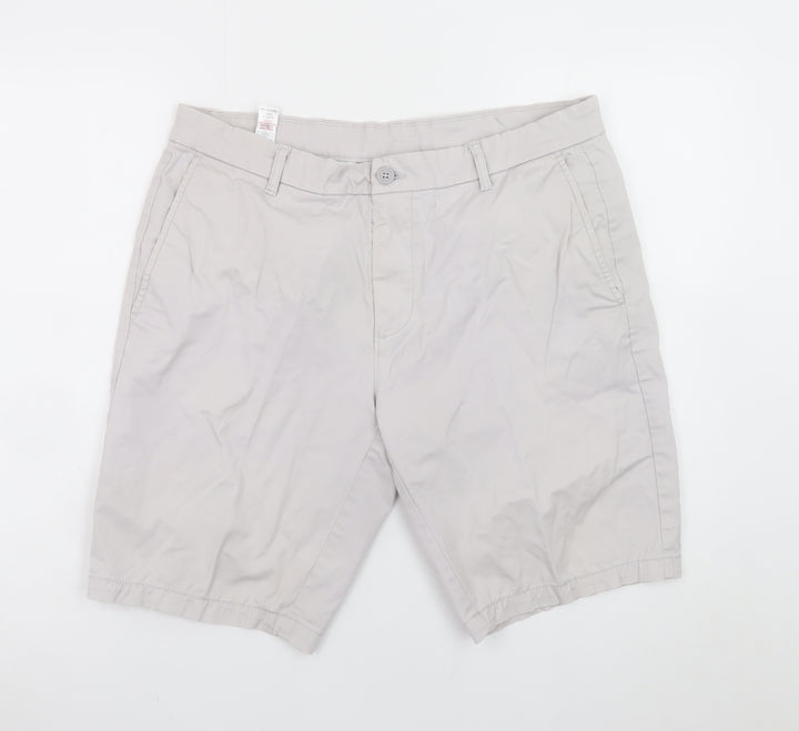 St. Bernard Men’s Beige 36in Chino Shorts Casual Cotton Blend