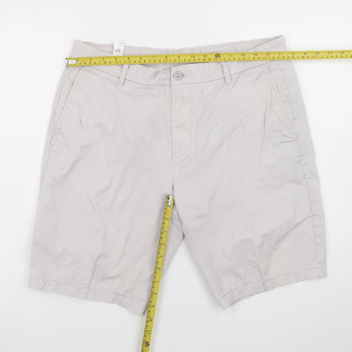 St. Bernard Men’s Beige 36in Chino Shorts Casual Cotton Blend