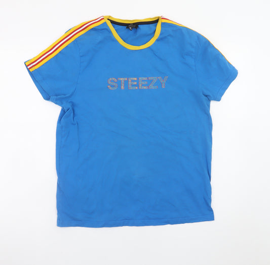 Brooklyn Supply Co. Men's Blue Retro STEEZY T-Shirt Size M