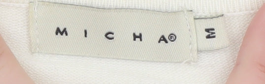 Michael M Women's White Studded Shoulder Tie-Front Cardigan M