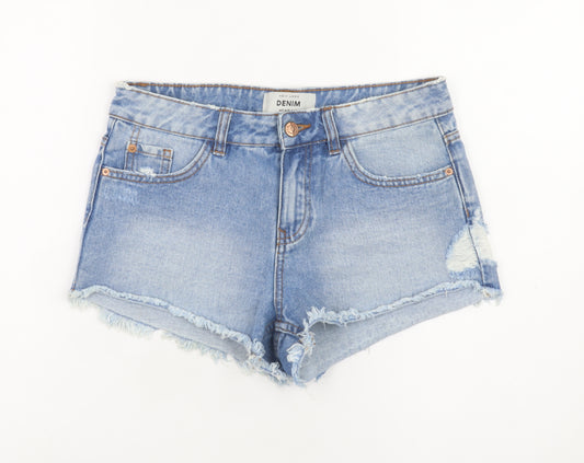 New Look Women's Blue Denim Hot Pants Shorts Size 8