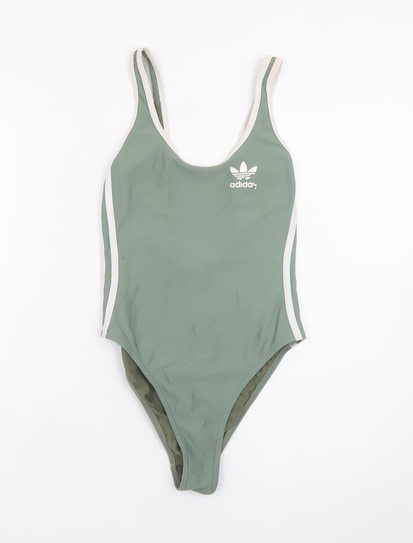Adidas Womens Green One Piece Swimsuit Size 8 Sports Style