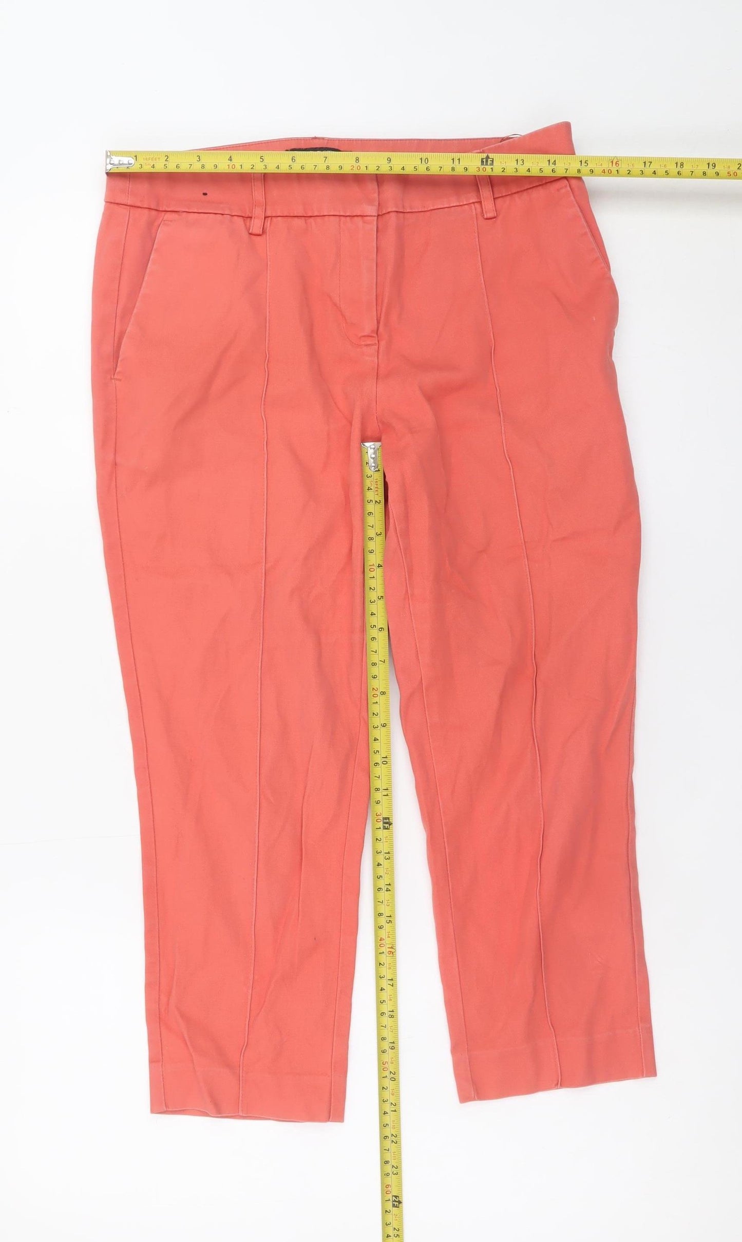 Next Petite Women's Orange Chino Shorts Size 10 Petite Cotton Stretch
