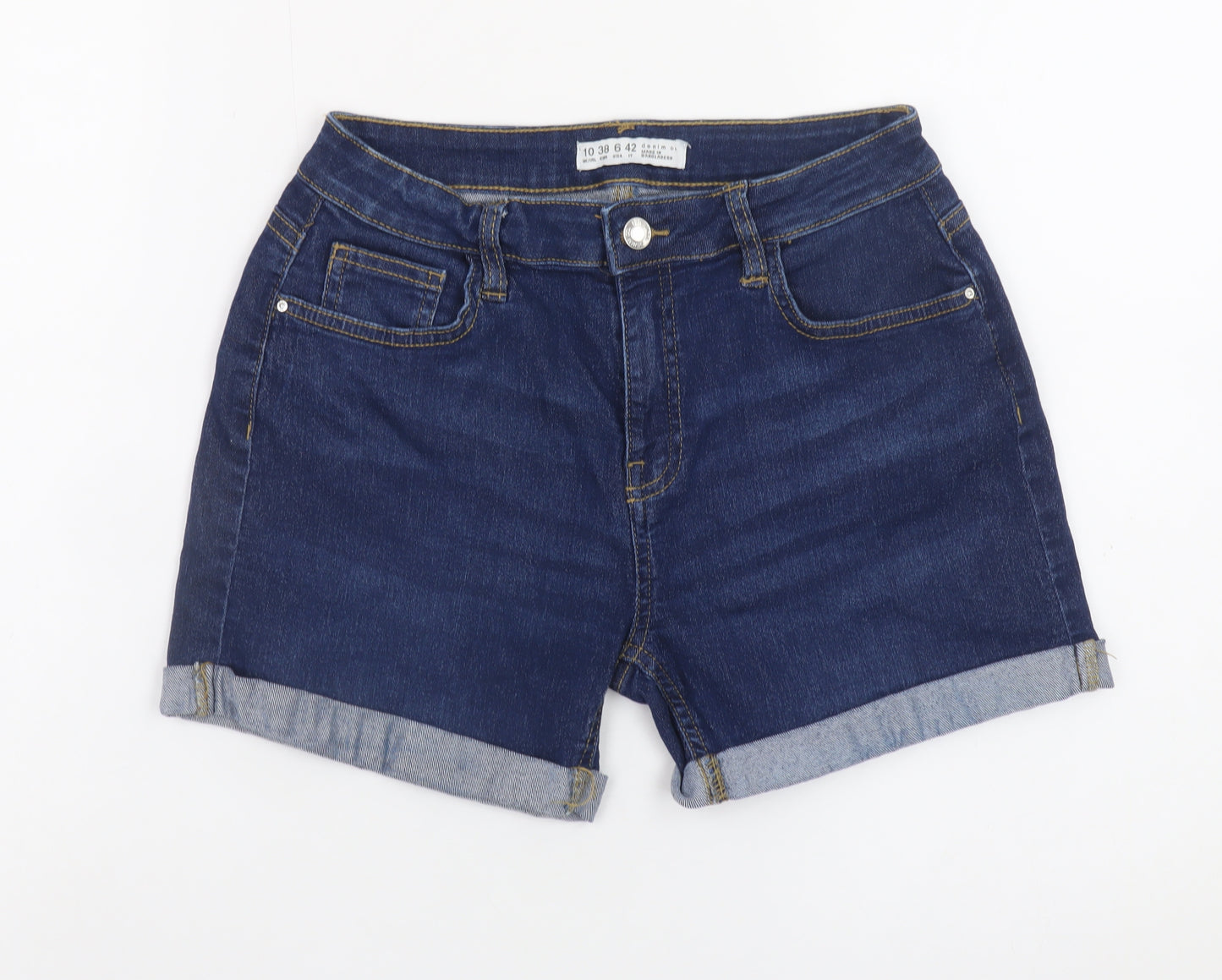 Denim Co Women's Blue Size 10 Mid Rise Cuffed Denim Shorts