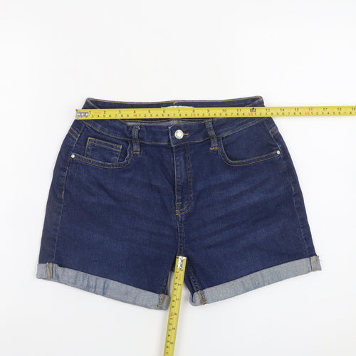 Denim Co Women's Blue Size 10 Mid Rise Cuffed Denim Shorts