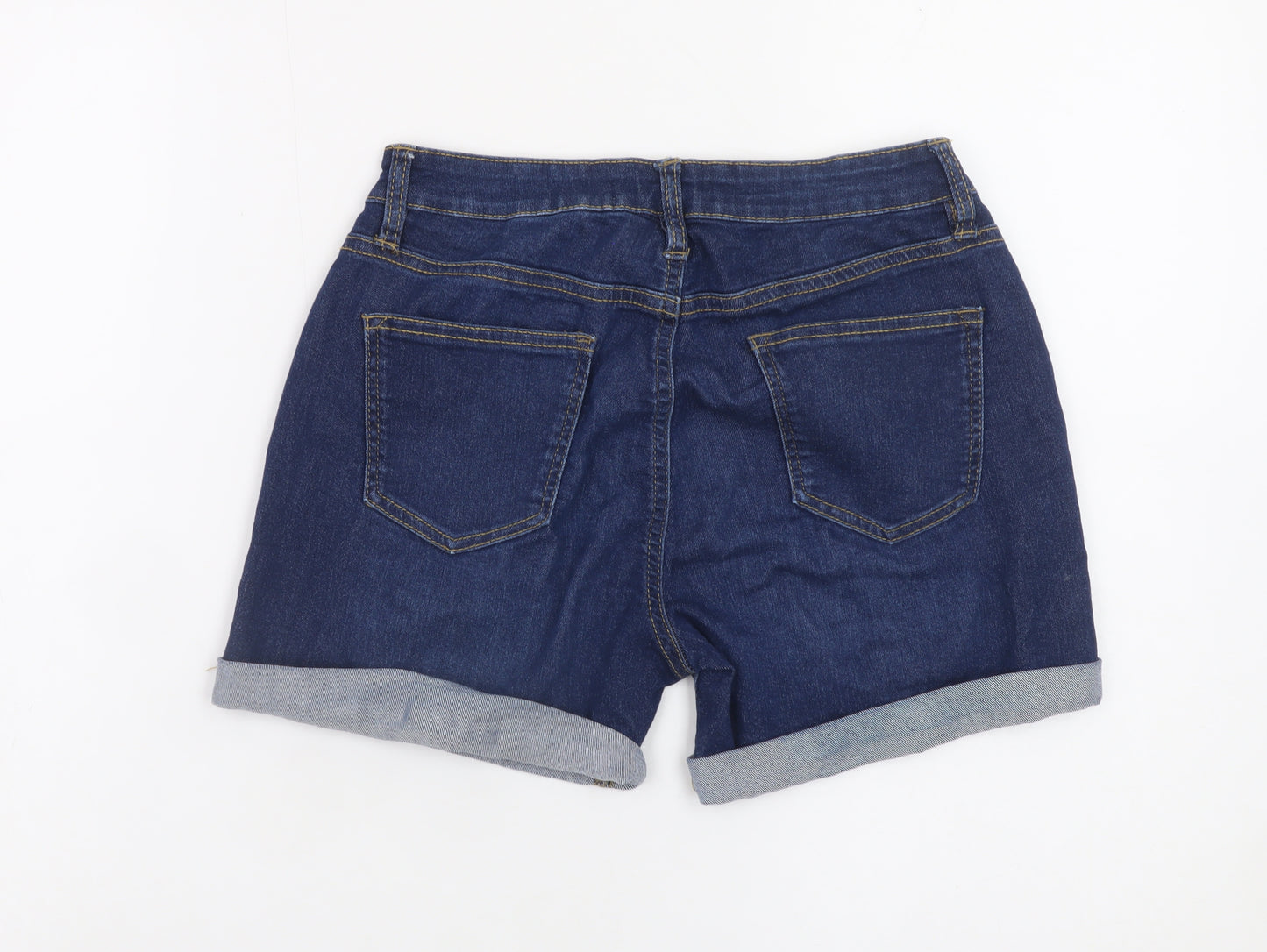 Denim Co Women's Blue Size 10 Mid Rise Cuffed Denim Shorts