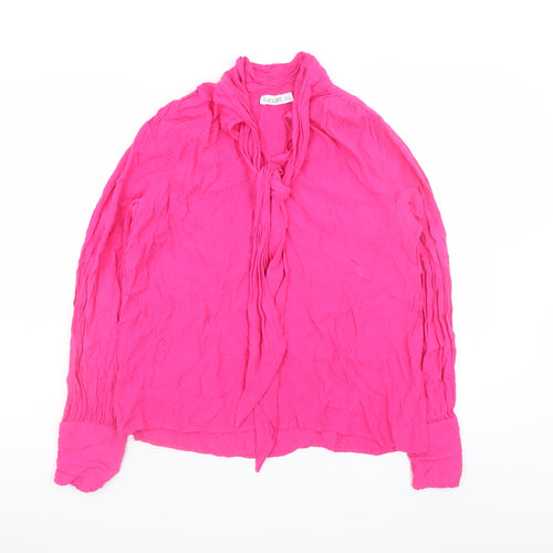 Gallery Womens Pink Long Sleeve Viscose Tunic Blouse Size 12