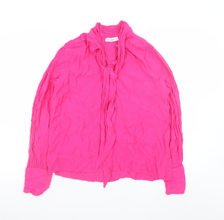 Gallery Womens Pink Long Sleeve Viscose Tunic Blouse Size 12