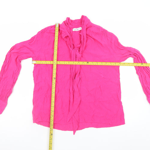 Gallery Womens Pink Long Sleeve Viscose Tunic Blouse Size 12