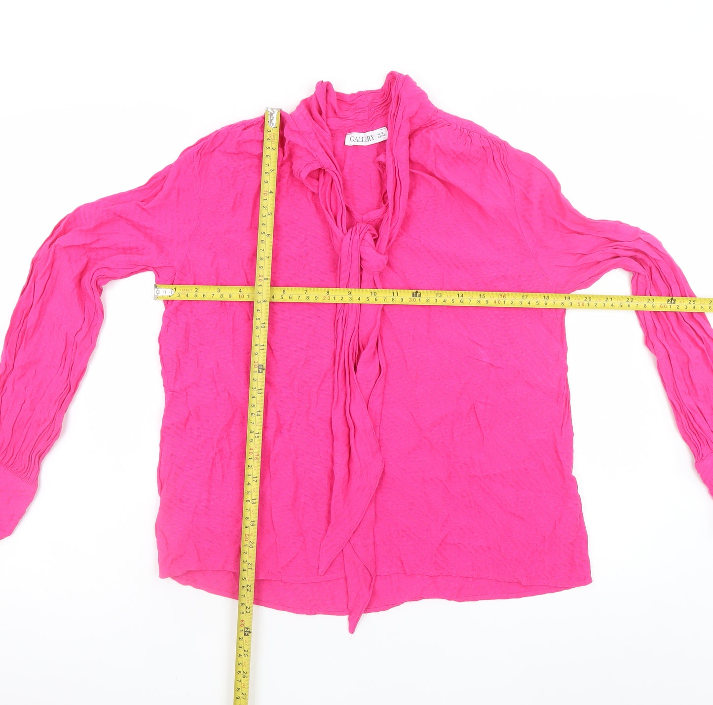 Gallery Womens Pink Long Sleeve Viscose Tunic Blouse Size 12
