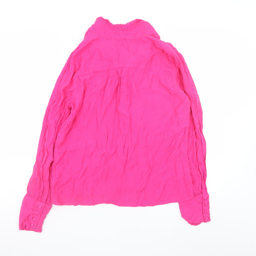 Gallery Womens Pink Long Sleeve Viscose Tunic Blouse Size 12