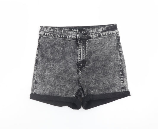 Denim Co Women’s Grey Acid Wash Cut-Off Denim Shorts Size 10