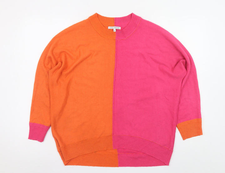 Next Petite Womens Multicoloured Crew Neck Pullover Jumper Size 12