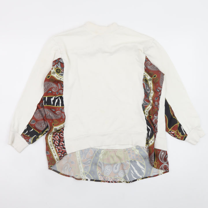 River Island Womens White Paisley Panel Pullover Sweatshirt Size S