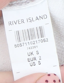 River Island Womens White Paisley Panel Pullover Sweatshirt Size S