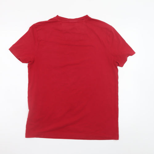 Nautica Men's Red Short Sleeve Cotton Stretch Pocket T-Shirt Size M