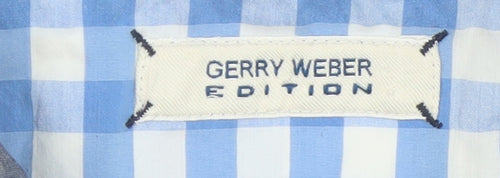 Gerry Weber Edition Women's Blue Checked Short Sleeve Shirt Size 16