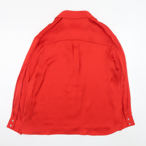 Dunnes Stores Womens Red Button-Up Blouse Size 14
