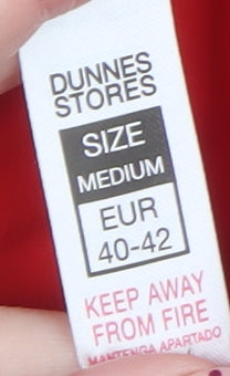 Dunnes Stores Womens Red Button-Up Blouse Size 14